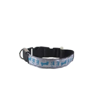 

15PCS / LOT Dog Night Safety Glow Collar Bone Footprint Printing Collar LED Luminescent Pet Collar