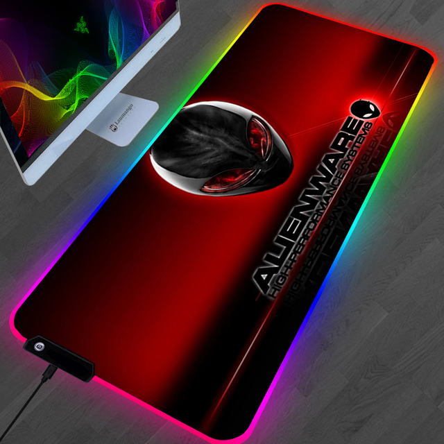 Alienware Gaming Mouse Pad  XXL Large PC Gamer Keyboard Desk Mat 900x400 LED Computer Accessories Tapis De Souris Mousepad