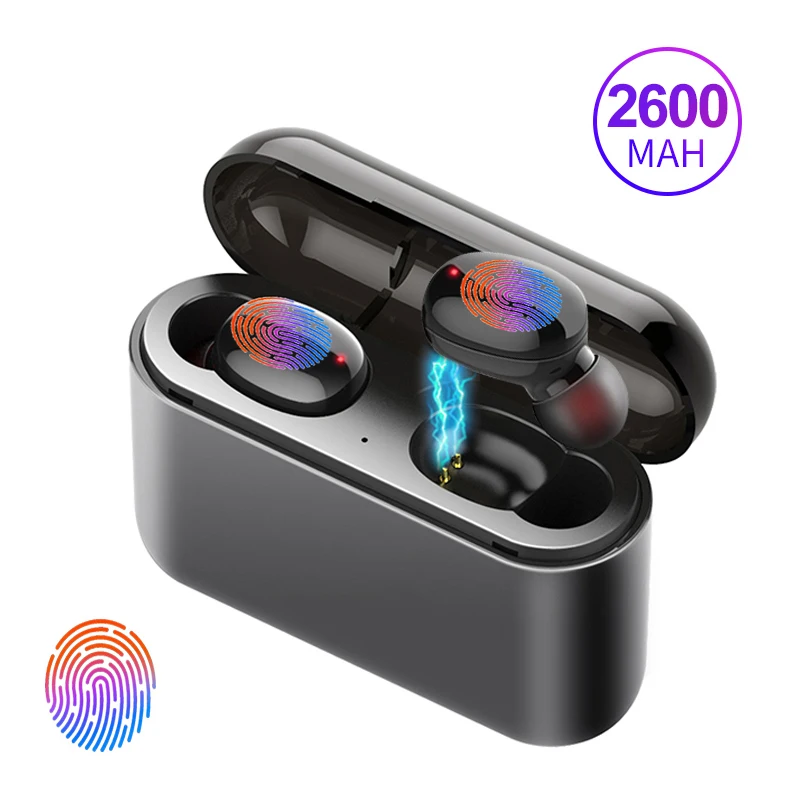 2600mah black VTIN, беспроводные Bluetooth наушники, Bluetooth 5,0, бинауральные, с сенсорным управлением, наушники 1500 мА/ч/26, емкость oomAh - Цвет: 2600mah black