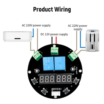 

Humidity Temperature Controller Module Digital Display Thermometer Hygrometer Controller Board 1M Sensor Dual Relay Outputs