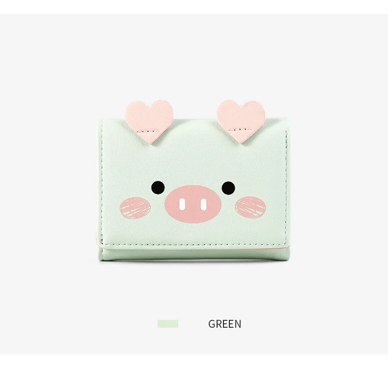 Cartoon Pig Cute Kawaii Wallet for Teen Girl Small Candy PU Leather Rfid Wallets Women 2019 Ladies Hasp Fashion Handy Coin Purse (13)