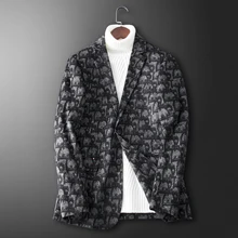 Высокое качество, мужской цветочный блейзер, куртка, осень, новинка, базовая винтажная куртка, хлопок, повседневные пальто, топ, мужские куртки X3