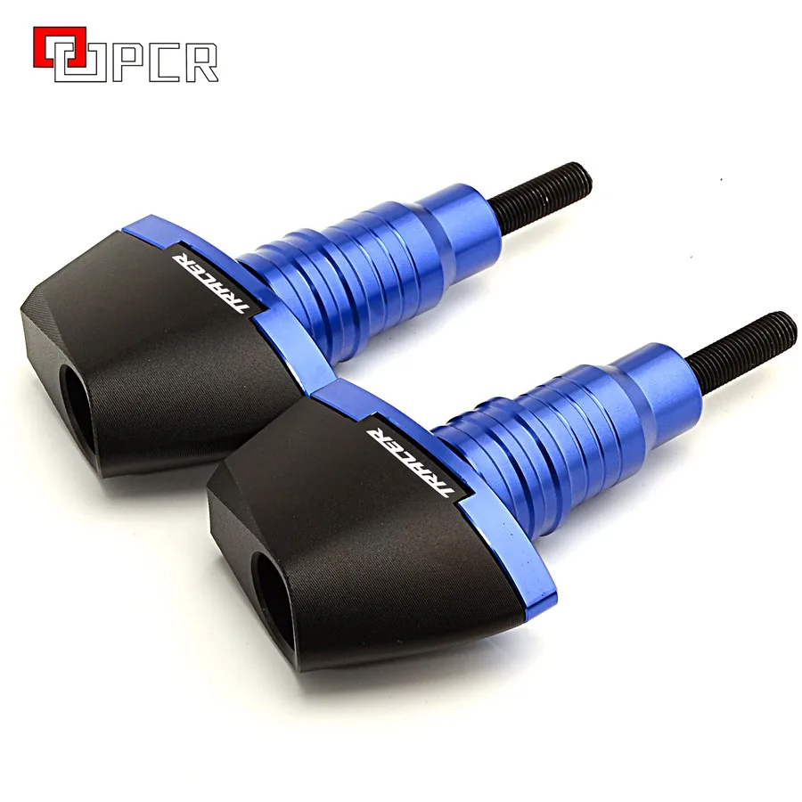 С логотипом Tracer защита от падения мотоцикла для Yamaha Tracer 700 700gt MT07 MT 07 рамка Ползунки протектор - Цвет: Blue