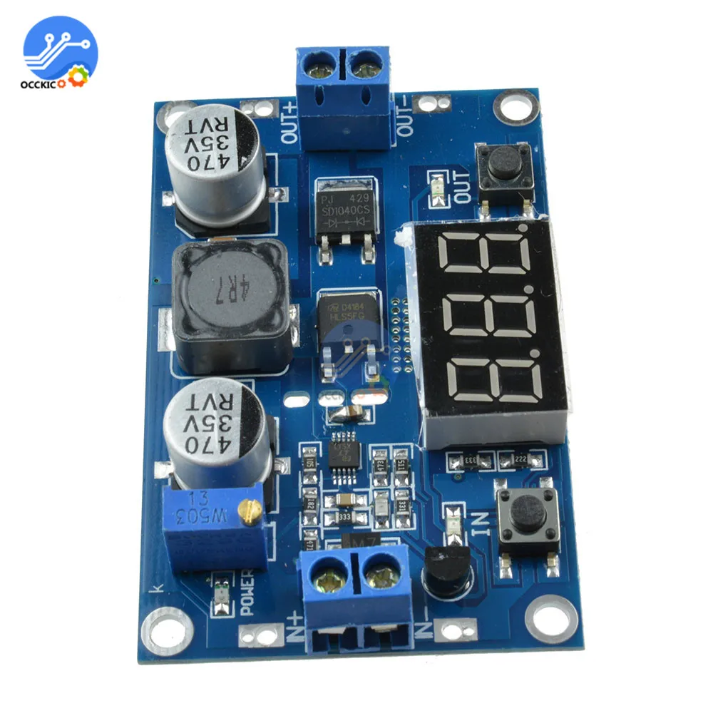 DC-DC постоянного тока 3~ 35 В до 3,5~ 35 В LTC1871 Повышающий Модуль преобразователя Регулируемый источник питания+ Вольтметр