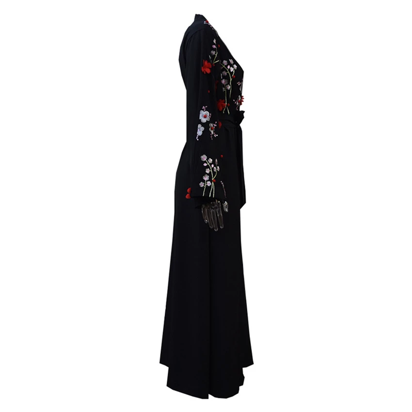 Abaya дневное мусульманское платье женский кардиган хиджабы Рамадан с цветочной
