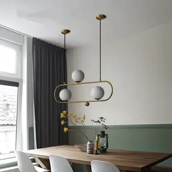 

Modern Pendant Lights Restaurant Magic Nordic Creative Bar Bean Pendant Light Dining Room Living Room Glass Ball Pendant Lamp
