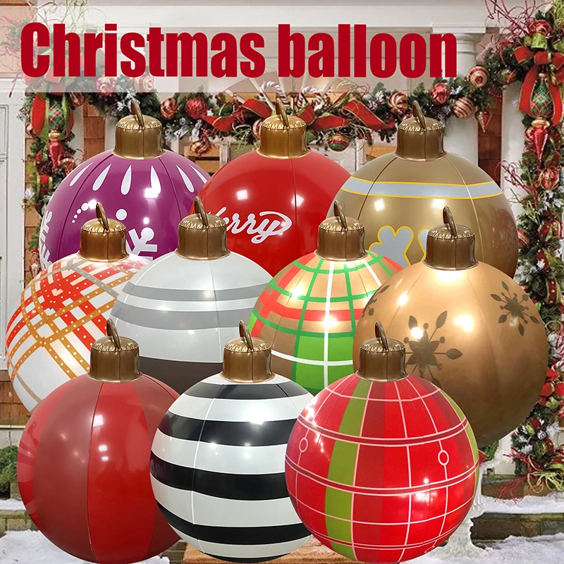Christmas Inflatables Decorative Ball 60cm Outdoor PVC Giant Ball Xmas Tree Decor Home Outdoor Toys Ball 2
