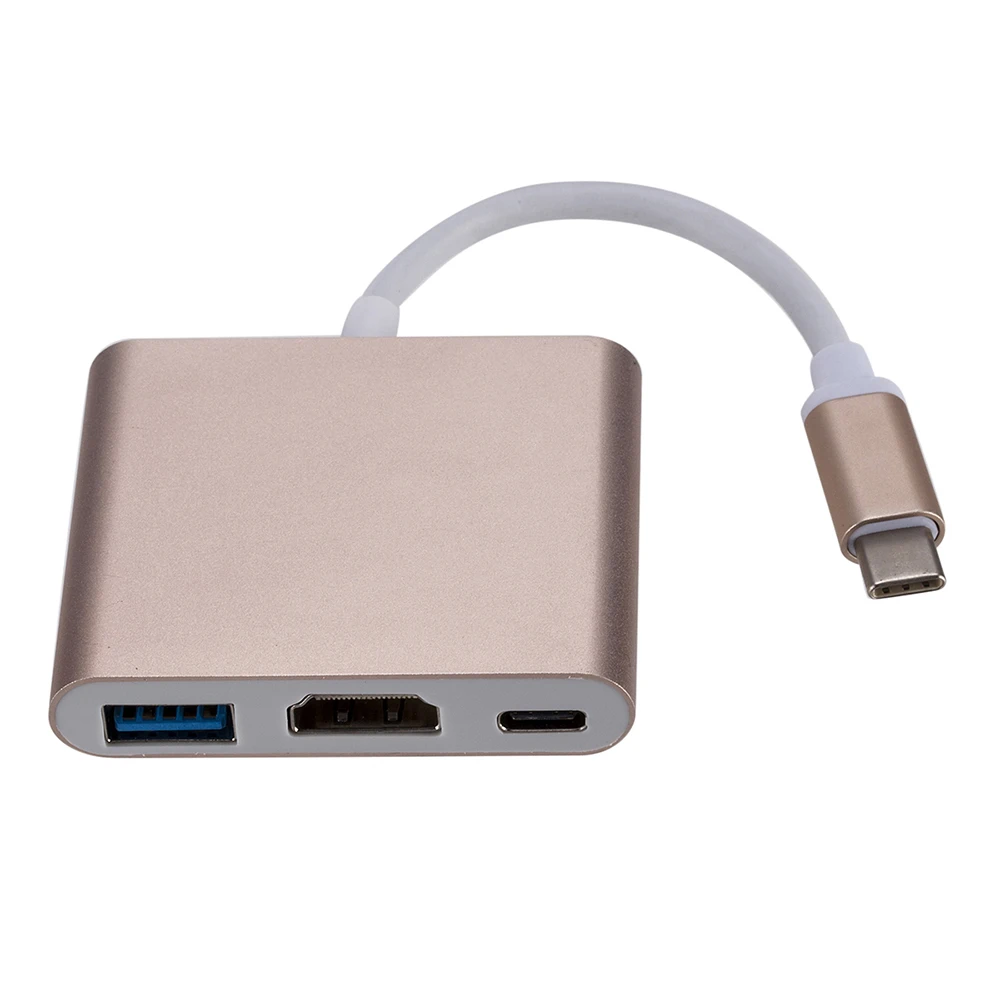 Kebidu Многофункциональный 3 в 1 мужчин и женщин USB-C USB 3,1 тип-c к HDMI USB 3,0 зарядный адаптер для Macbook Air 12 конвертер
