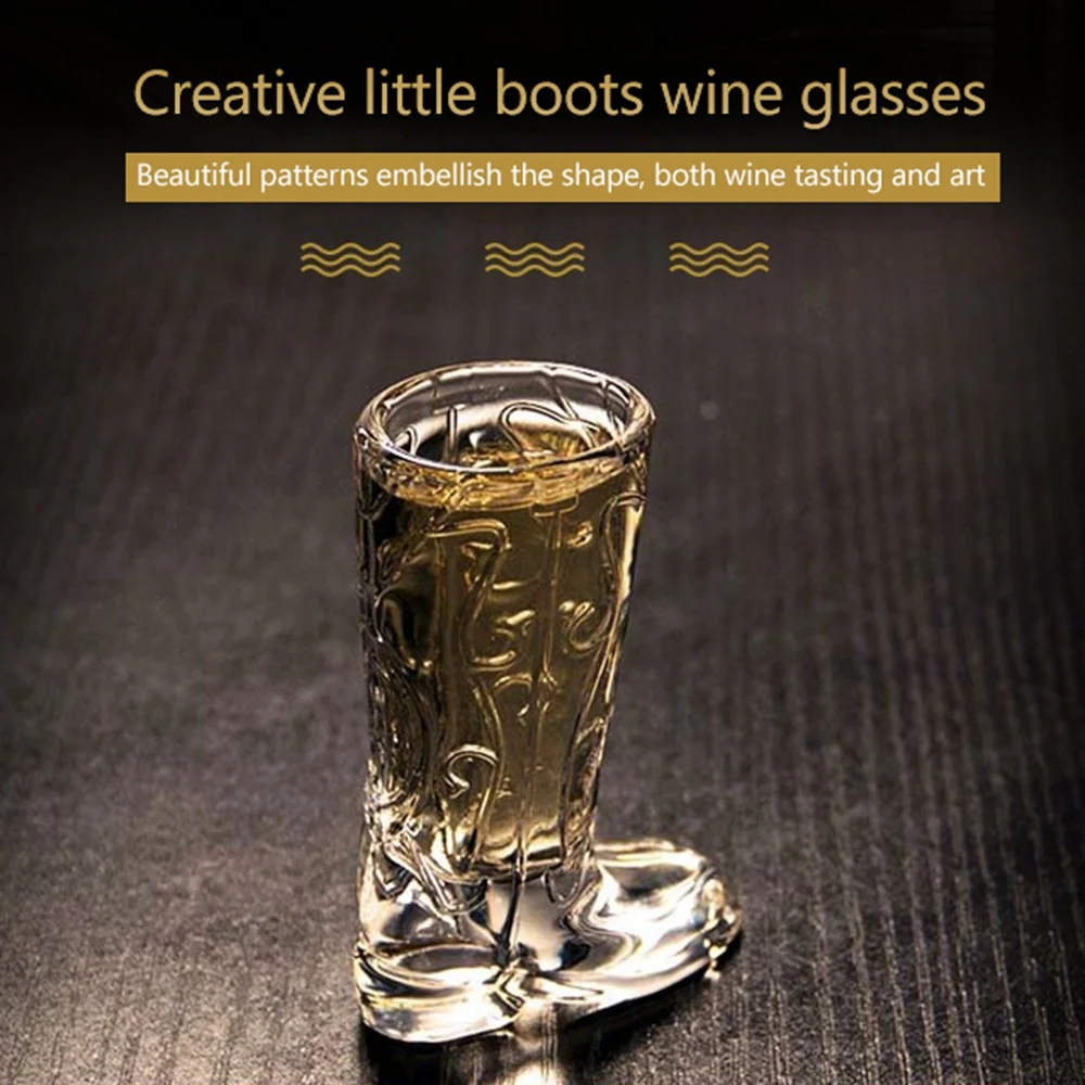 20 мл в форме ботинка стакан забавные бокалы идеально подходит для Виски Ликер, водка прочная стеклянная посуда барная посуда подарок на день рождения