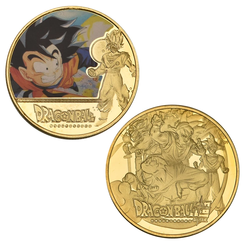 5 шт. WR Dragon Ball позолоченные Коллекционные монеты с держателем для монет японский набор монет медаль подарок Прямая поставка - Цвет: coin 5