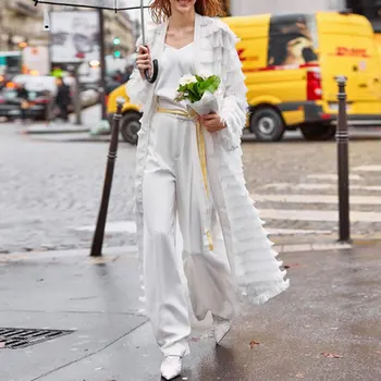 

New Casual Hollow Out Women Long Cardigan Jacket Solid Autumn Lace Cardigan Chic Long Tassel Cardigans Coat Female Outwear