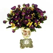 Букет цветов, искусственный декор, розы, искусственные цветы для украшения, пион, искусственный дом и сад, 6 веток, свадьба