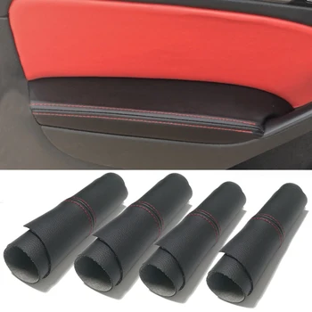 

For VW Golf 7 MK7 2014 2015 2016 4pcs car door armrest panel microfiber leather protective cover trim door armrest cover case