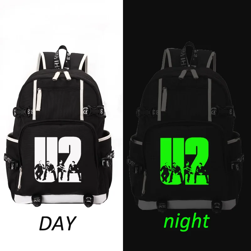 style5 black U2 рок-н-ролл рюкзак ночных студентов школьный рюкзак ноутбук рюкзак повседневный рюкзак - Цвет: style5 black