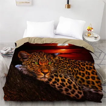 

Duvet Cover 3D Printed Custom Design Quilt Comforter Blanket Case Covers Bedding Set Animal Leopard Black 210x210cm Home Textile