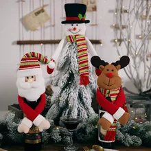 С Рождеством Санта Клаус снеговик лося бутылка с Рождеством Санта Клаус снеговик лося бутылка крышка ужин украшение подарок