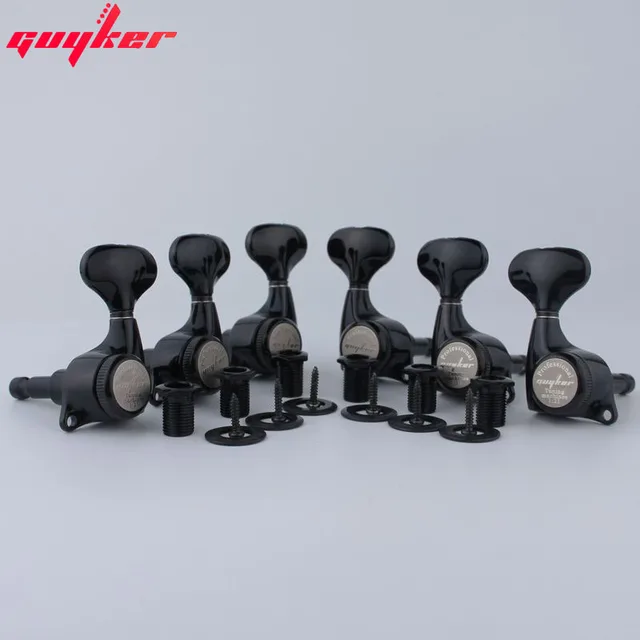 Guyker 6 Accordatori Per Chitarra Vintage - Bloccaggio Cromato Per Chitarre Elettriche, Acustiche E Folk - Foto 2