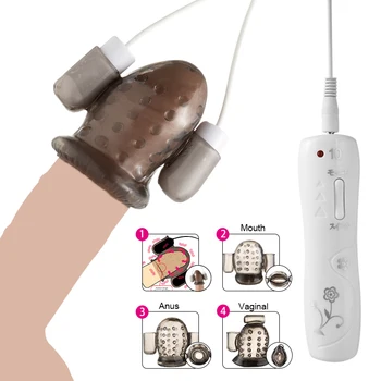 Male Penis stimulator Glans Vibrators 16 Speed Penis Massager Delay Ejaculation Bullet Clit vibrator for Women Men Sex toys 1