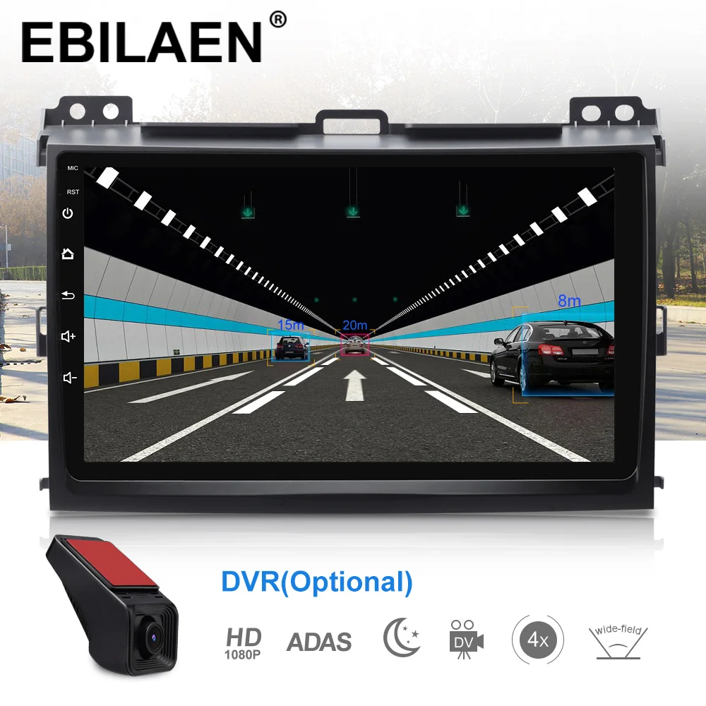 Дешево YUEMAIN Автомобильный мультимедийный плеер 2Din 8,1 android магнитофон Стерео font b gps b font для Toyota Land Cruiser prado 120 2004 2009 9 дюйм радио