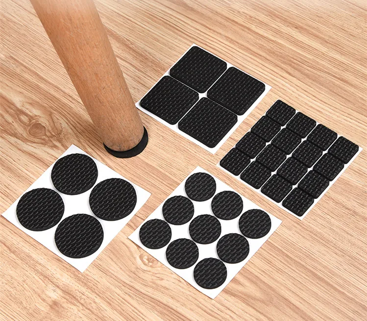 32Pcs White Self Adhesive Furniture Chair Protectors Feet Leg Pads Caps Floor Table Covers for 20-90MM Square Round Non-slip Mat |