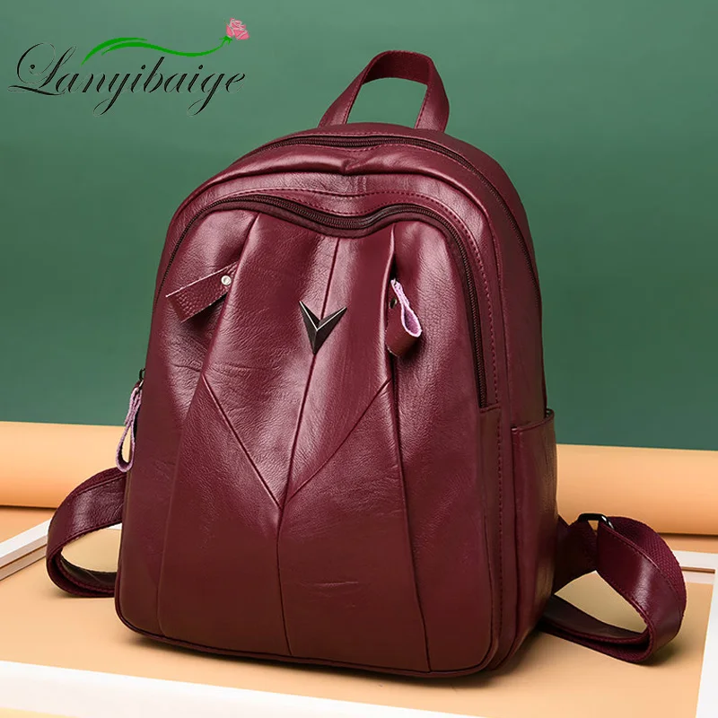 LANYIBAIGE Sac A Dos женский кожаный рюкзак Многофункциональный рюкзак школьные сумки на плечо для девочек-подростков Mochila Feminina