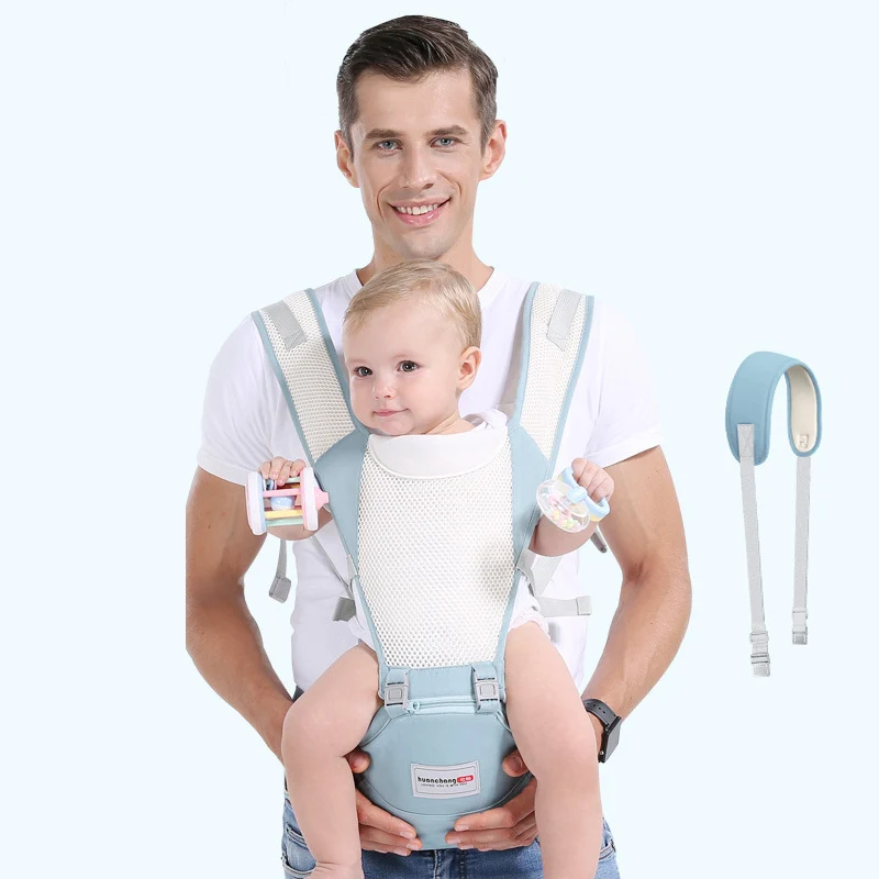 

QINHU Universal Baby Carrier Waist Stool Front Holding Baby Hipseat Multi-functional Baby Seat Summer Breathable Baby Stuff