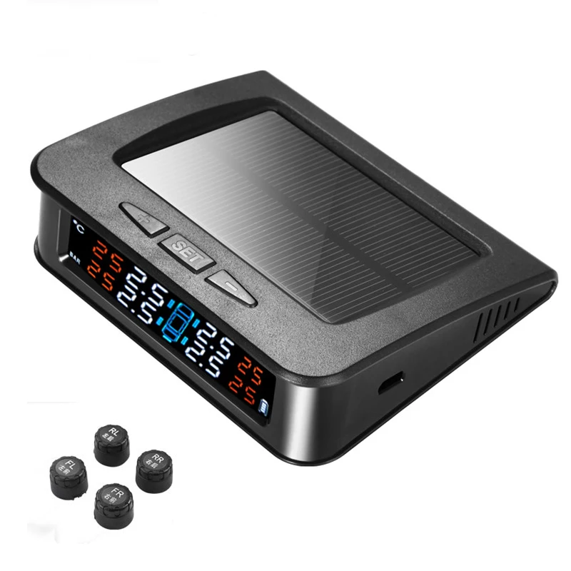 Умный автомобиль TPMS система мониторинга давления в шинах Солнечная USB голосовой