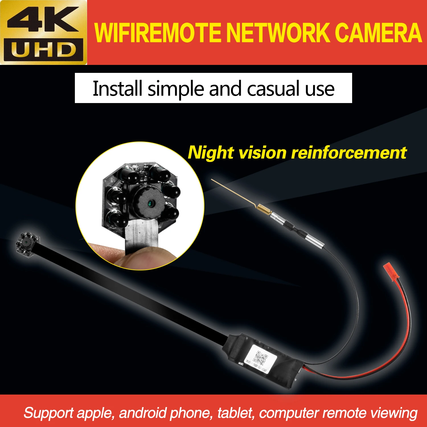 Сетевая камера 4K Wi Fi веб IP P2P HD широкоугольная мини сделай сам беспроводной модуль