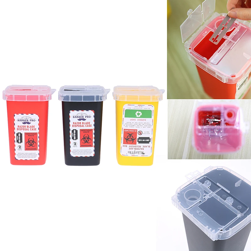 Plastic Sharps Container Medical Needles Bin Biohazard Tattoo Piercing Needles Disposal Collect Box Tattoo Artist Waste Box