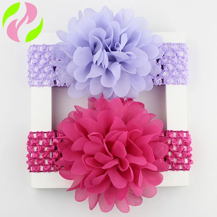 Европа и Америка шифон цветок младенец детская лента для волос фото головная повязка широкая сеть INS