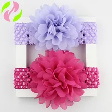 Европа и Америка шифон цветок младенец детская лента для волос фото головная повязка широкая сеть INS