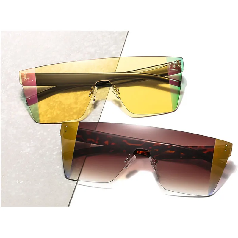 Модные оттенки с цветным покрытием 2020 солнцезащитные очки без оправы Luxus