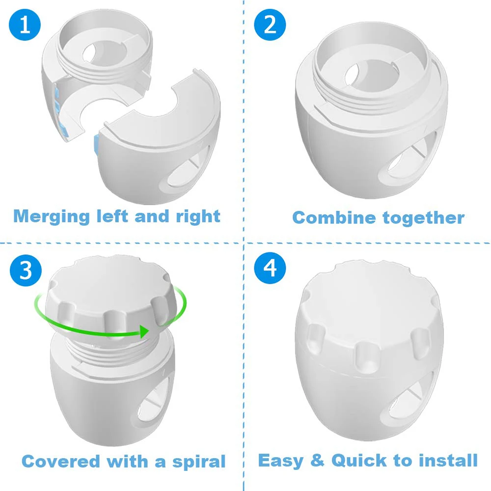 LOOZYKIT 4Pcs/pack Home Door Knob Safety Cover Child Door Knob Covers Baby Indoor Protection Accessories Anti-impact Door Handle