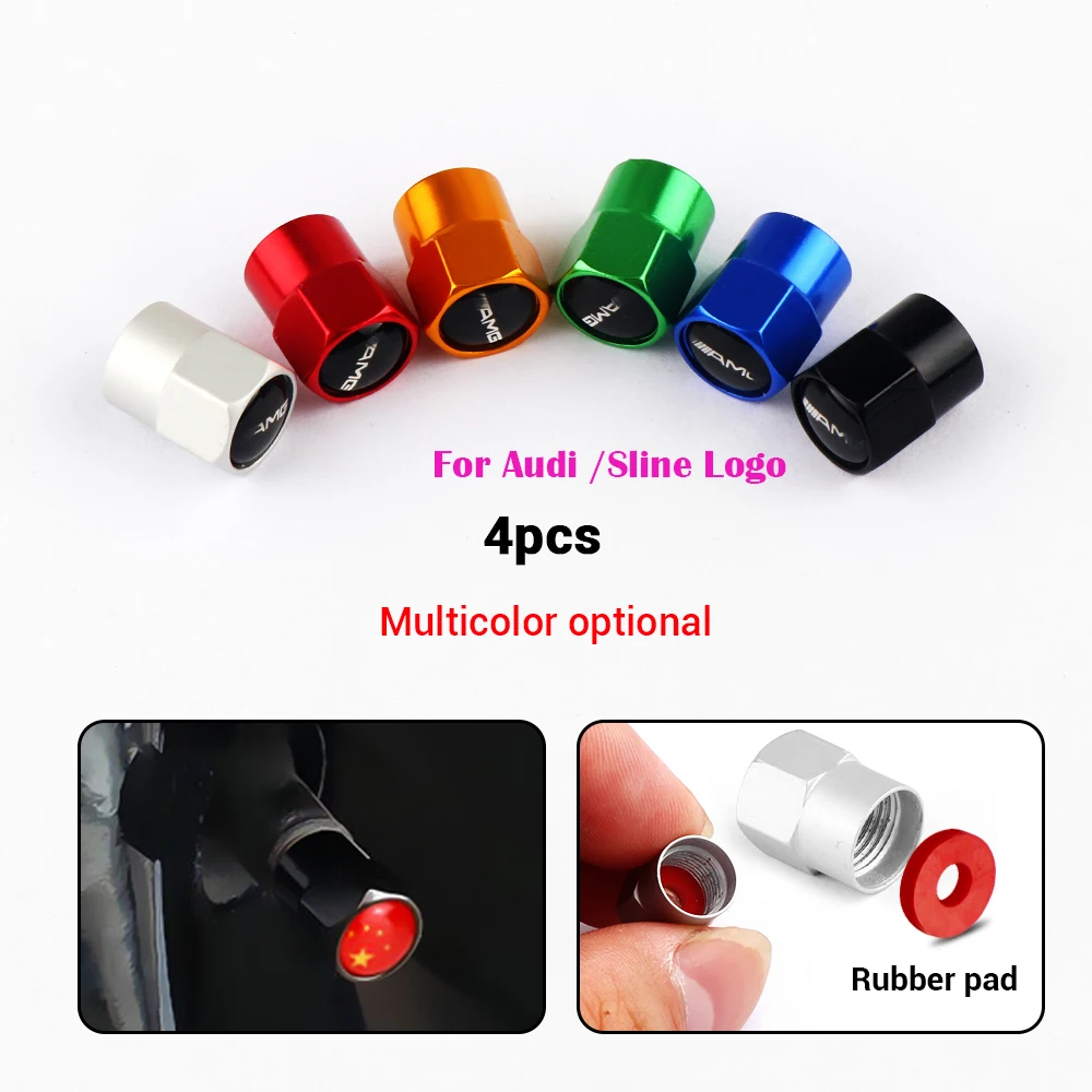 4 unids/set línea S de aleación de Auto neumático tapa para válvula de Auto hermético de la válvula de la rueda para Q3 A4L A4 A7 A3 A6L Q5 019 accesorios de decoración