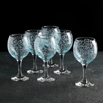 

A set of glasses for wine 260 ml "Liana", 6 pcs, engraving