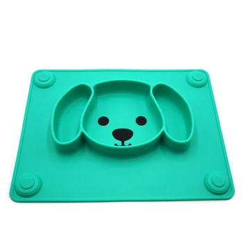 

Cute Toddlers Baby Placemat Reusable Puppy Shape Portable Leakproof Child Feeding Easy Clean Non Slip Suction Tableware Foldable