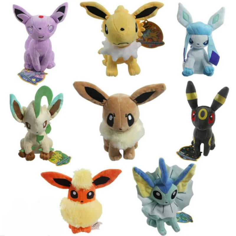 Takara Tomy Pokemon плюшевые Umbreon Espeon Glaceon Vaporeon Eevee игрушечные фигурки игрушки 20 см мягкие набивные из аниме мультфильмов куклы