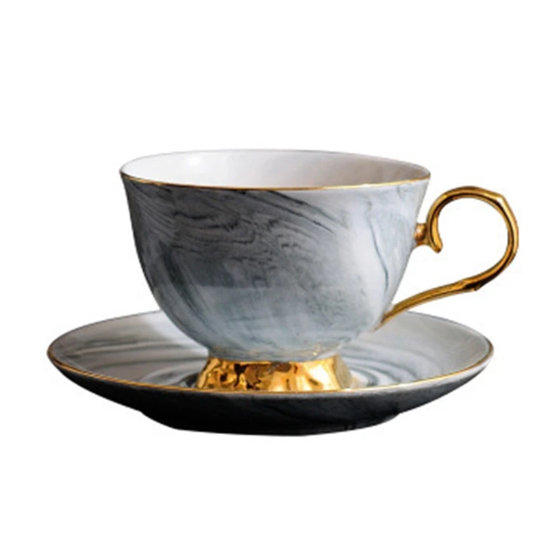 

Marble Phnom Penh Ceramic Coffee Cup and Saucer Set Afternoon Tea Cup Lovers Gifts(Gray)
