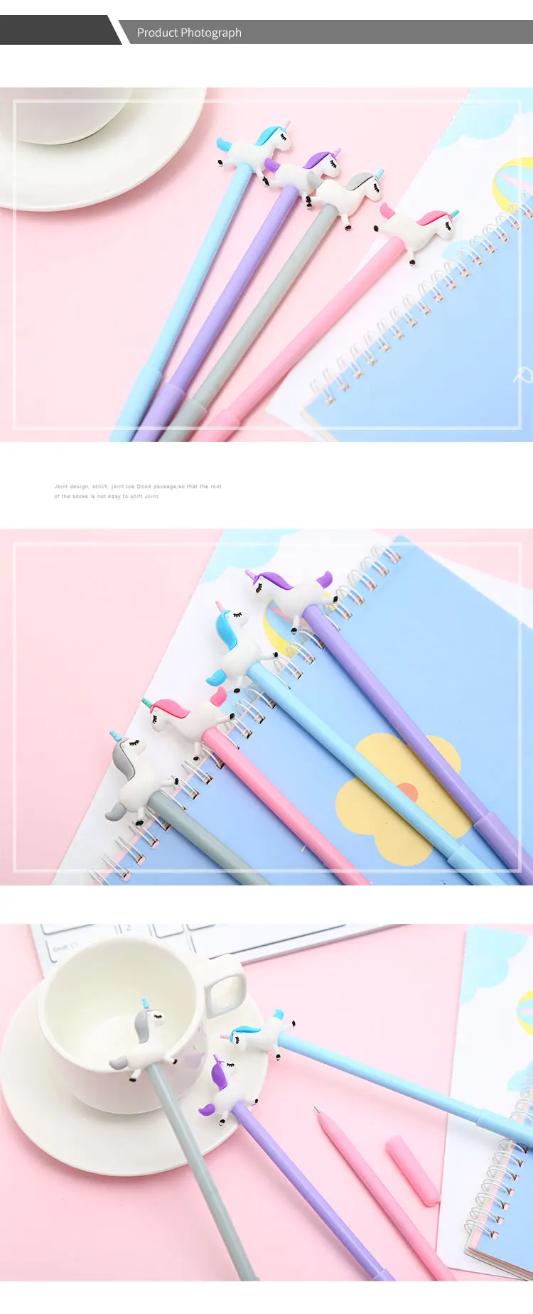 Kawaii Cartoon Unicorn Gel Pen Cute Animal Write Stationary Thing Kawai School Office Signature Supply Kids Girl Christmas Gift