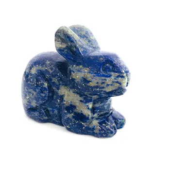 

Natural Lapis Lazuli Rabbit Sit Animal Carved Crystal Statue Reiki Craft Stone Figurine Home Decor Spirit Quartz Gift Feng shui