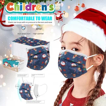 

50/100PC Children's Mask Disposable cartoon printing Breathable mouth face Mask 3 Layers Ply Filter Earloops mask Mascarillas