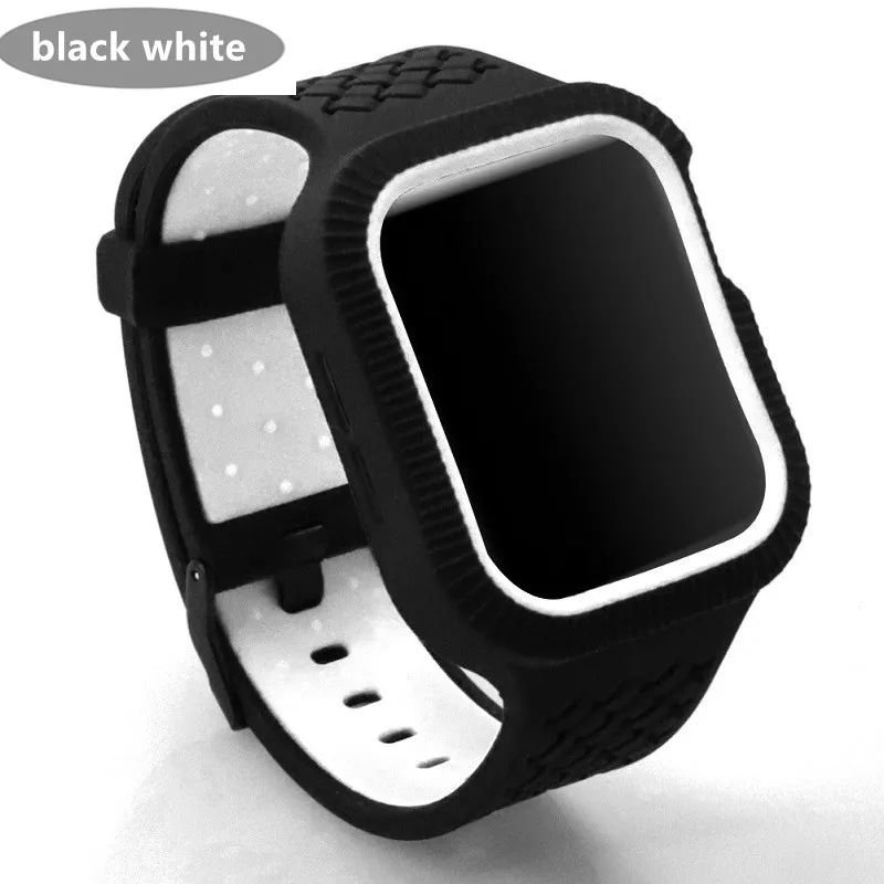 black white Плетеный чехол+ ремешок для apple watch band pulseira apple watch 4 band 44 мм/40 мм iwatch band series 4 correa браслет ремешок для часов - Цвет ремешка: black white