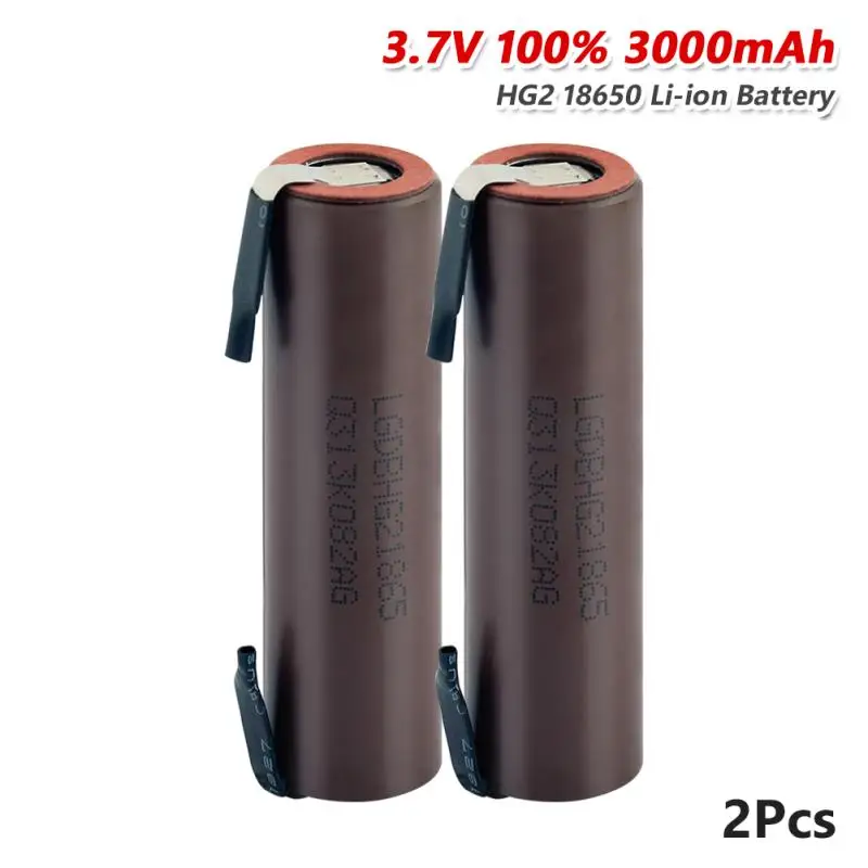 Panasonic 18650 HG2 3000mAh литий-ионный аккумулятор 3,7 V разряда 20A, 18650HG2 предназначен для батарей+ DIY никель с контактами