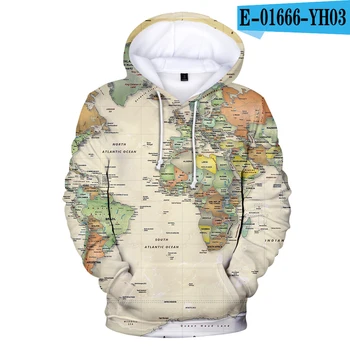 

creative WORLD MAP 3D Hoodies sweatshirt in boys/girls winter warm long sleeve pullovers novelty Personality Streetwear clothes