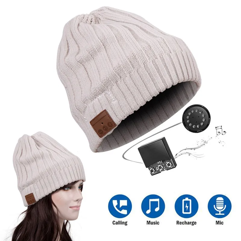 Вязаная Bluetooth гарнитура, Беспроводная Bluetooth шапка, стерео гарнитура, горячая вязка, Bluetooth гарнитура 2 вида стилей