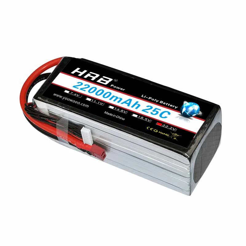 2 шт. HRB Lipo 6S батарея 22,2 в 22000 мАч 25C Burst 50C XT90 XT60 T EC5 XT150 для вертолета Дрон Ebike