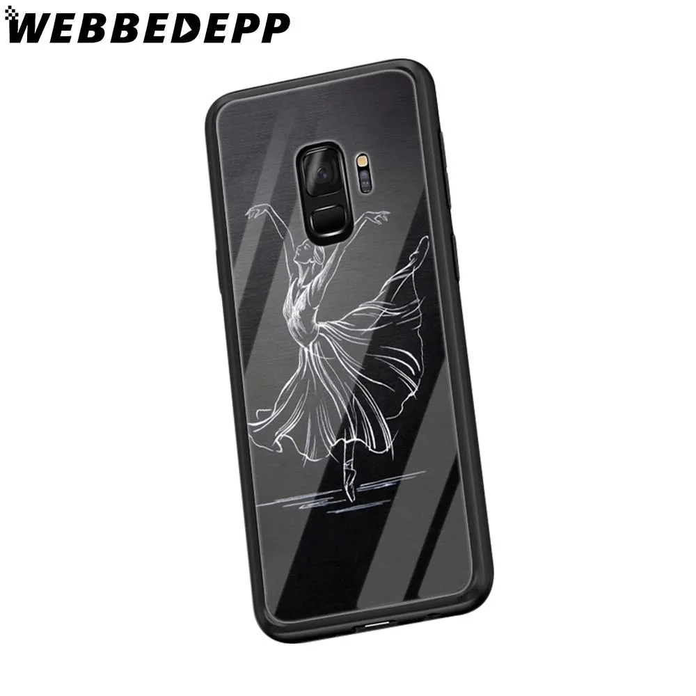WEBBEDEPP Танцующая балерина закаленное Стекло чехол для Samsung Galaxy S8 S9 S10 плюс S7 Edge Note 8 9 A10 A20 A50 A70 крышка