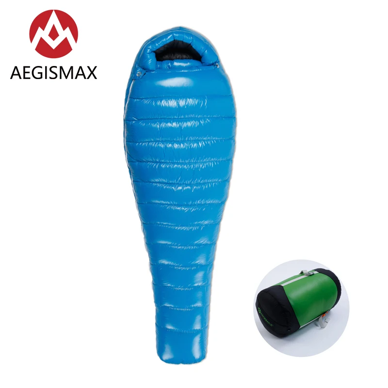 AEGISMAX D1 длинные серии открытый кемпинг ультра-светильник Мумия Белый пуховик на утином пуху Демисезонный Летний спальный мешок 216X82 см