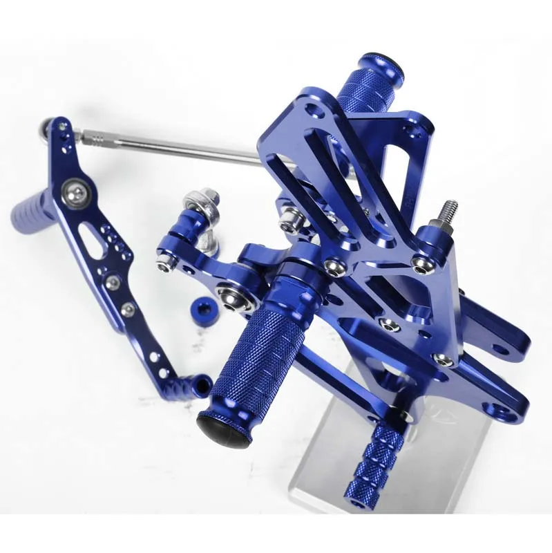 Синий Для Yamaha YZF R1 2009 2010 2011 2012 2013 ЧПУ Rearsets подножки подножек задний тормоз переключения регулировки в комплекте; Серебристые черный, красный - Цвет: Синий