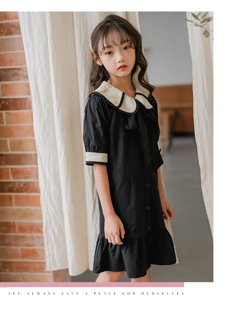 Fashion Girl Summer Clothes Children Dress 2020 New 100% Cotton Big Girls Dresses Kids School Ruffles Teen Baby Princess Dress (10)